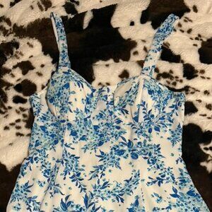 Blue and white floral dress